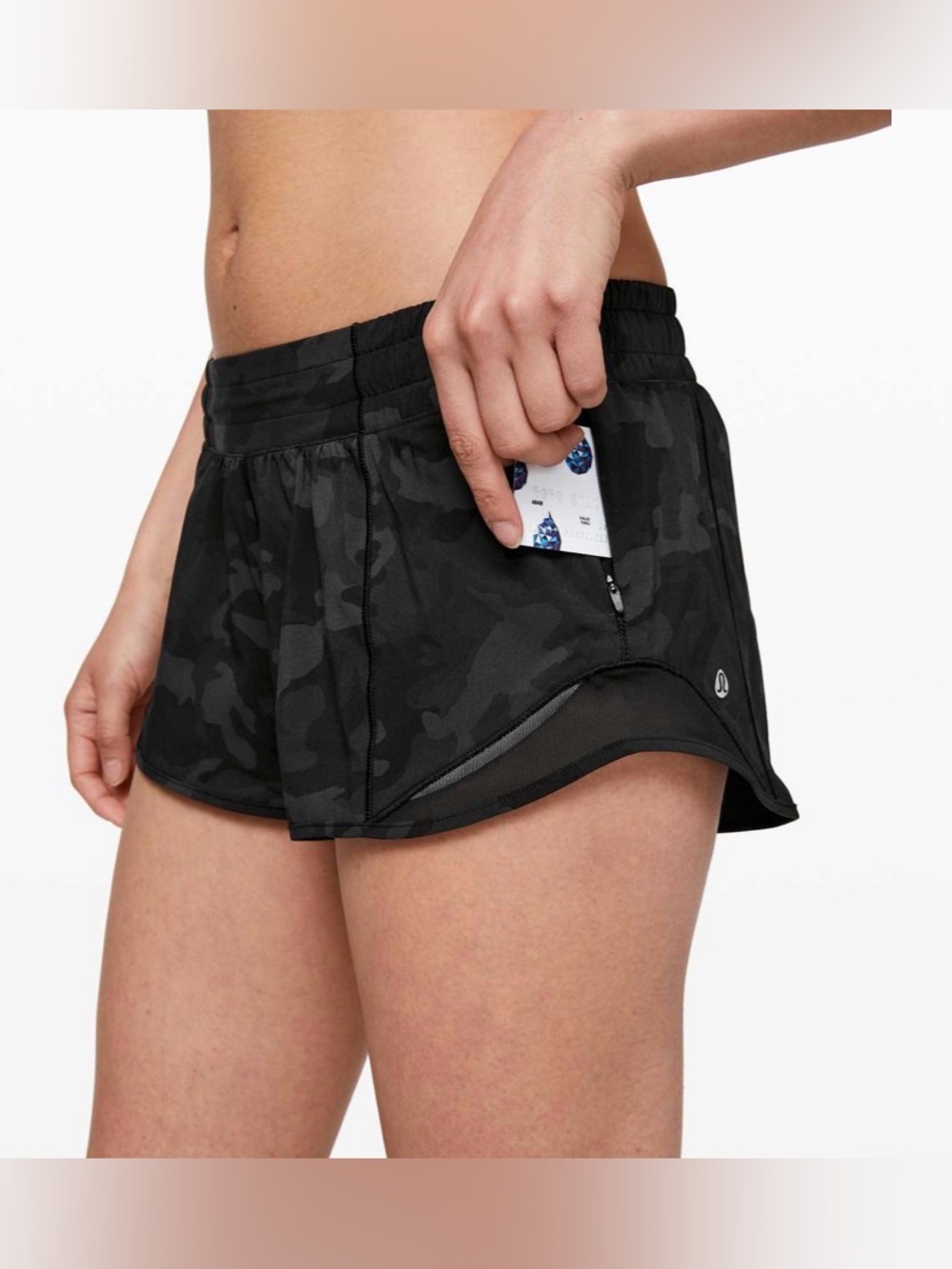 Lululemon Hotty Hot Short II *2.5" Incognito Camo Multi Grey / Black